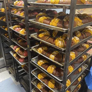 a rack of donuts