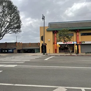 The outside from across the street featuring the parking lot/structure I used