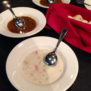 Boston Clam Chowder/Chipotle Black Pea soup