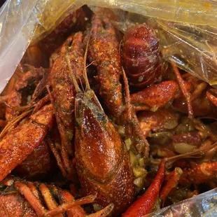 Spicy garlic butter crawfish