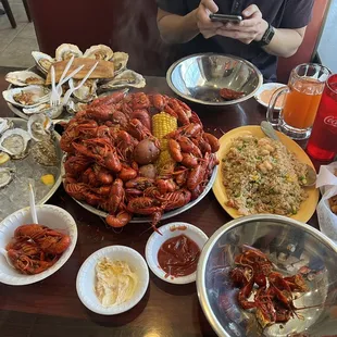 The spread! All this food for 3 peoples.