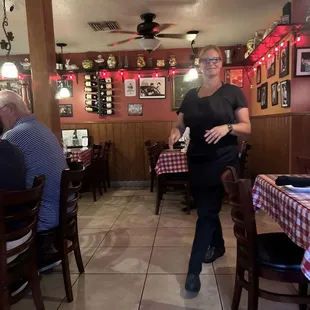 Dining and our fab waitress