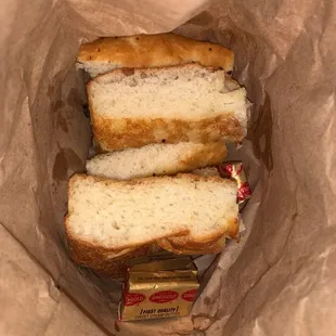 To-go order: fresh bread and butter