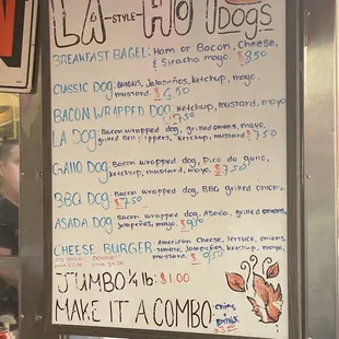 11/19/23 (sun): Menu board
