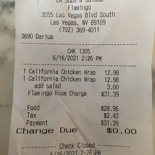 6-16-2021. California chicken wrap.  delicious and includes avocado, gobbled it up so quickly forgot the picture