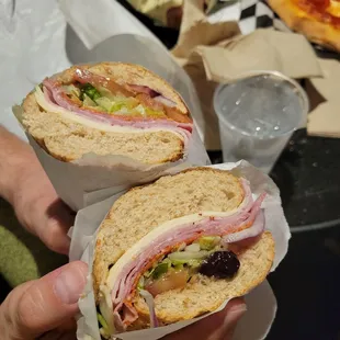 Italian Classic: Salami, pepperoni, Capicola, ham, provolone, and veg.