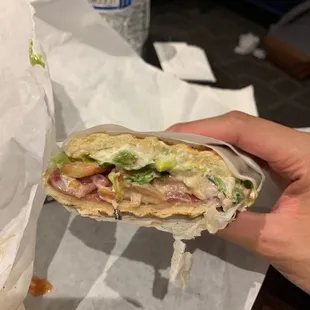 Asked for everything in it but look at the amount of sauce. It's so salty!