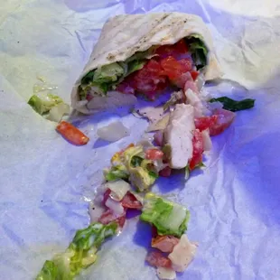Chicken Caesar salad wrap.
