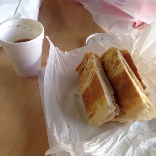 Toast and café con leche