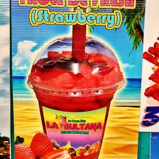 an advertisement for a frozen drink