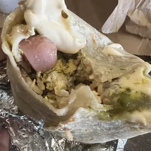 a burrito wrapped in foil