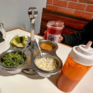 Condiments for birria