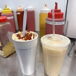 Large elote &amp; medium pina colada