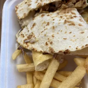 Chicken quesadilla without veggies