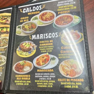 the menu