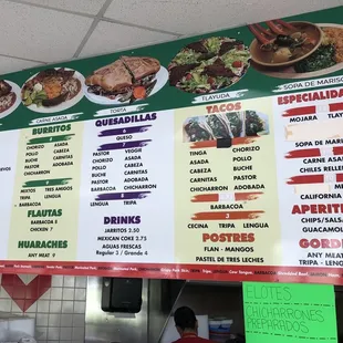 Updated menu