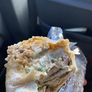 A super carnitas burrito.