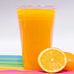 a glass of orange juice