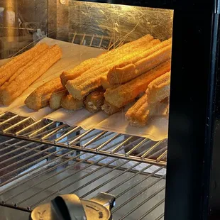 the inside of a toaster oven