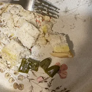 The pink nail tip was inside my moms tamal