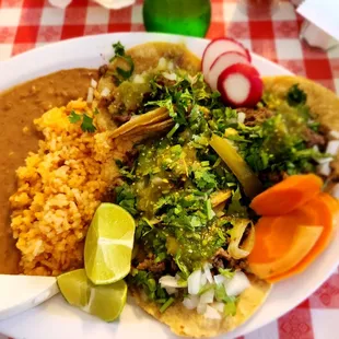 Taco combo with green sauce (mild)