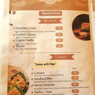 menu
