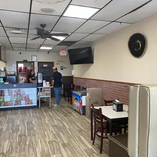 the inside of a restaurant