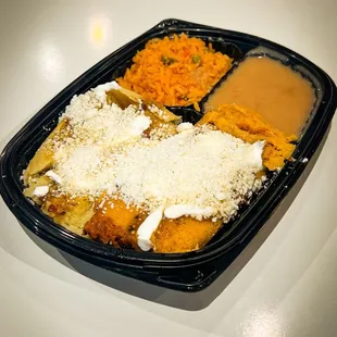 Tamales with rice and beans.