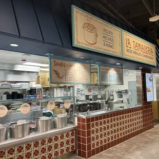 The other side of the restaurant showing some of their pots of tamales.