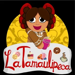 a cartoon girl holding a cupcake