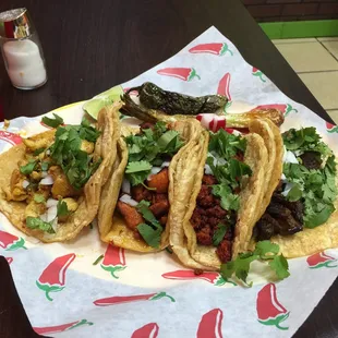 All four taco flavors. So good.