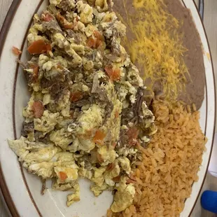 A different view of the machaca-- eggs were overdone but the dish was tasty