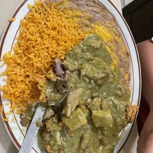 Chili verde fried chicken