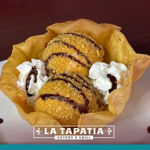 three donuts in a basket