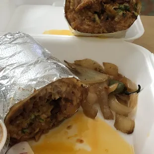 Burrito al Pastor - big flavor but too wet (greasy)