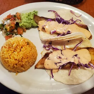 Fish tacos from the lunch menu