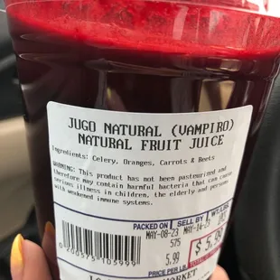 Fresh press beet juice.  Yummy