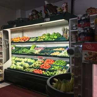 a display of fruits and vegetables