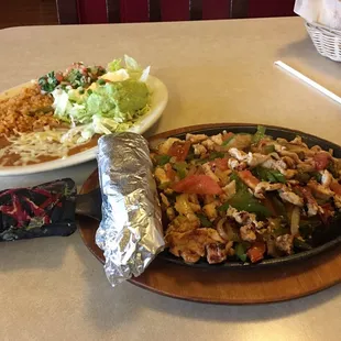 Dinner portion of chicken fajitas