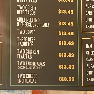 Combo menu