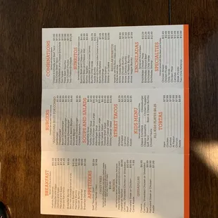 the menu