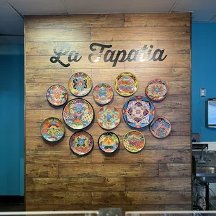 The wall behind the agua frescas