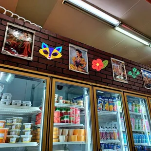 the inside of a deli