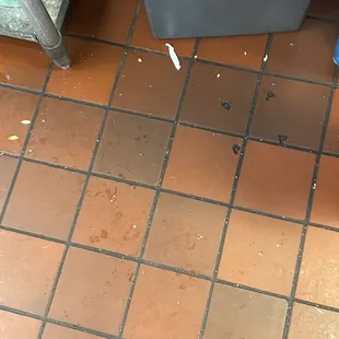 the floor of a restaurant
