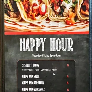 Happy hour food menu 6/15/24