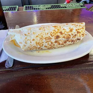 Chorizo burrito with a severe lack of cheese