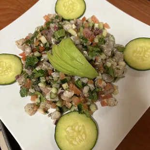 Tostada de Ceviche Camaron