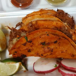 These birria tacos are amazing!!! Best Mexican restaurant in the area!