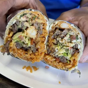 Surf and turf burrito