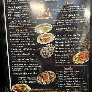 menu